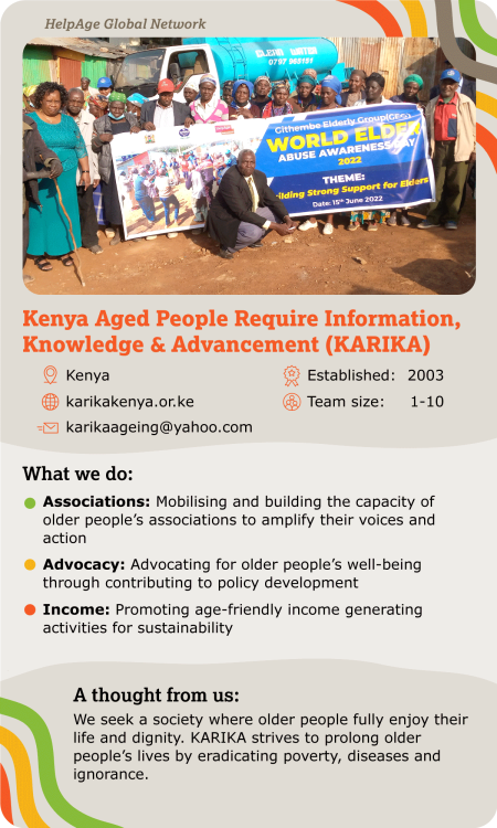 Kenyan Aged People Require Information, Knowledge & Advancement (KARIKA)