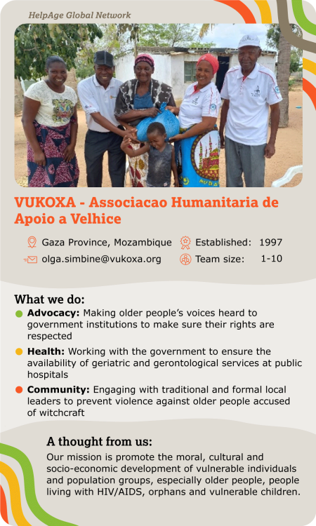Associacao Humanitaria de Apoio a Velhice VUKOXA (Humanitarian Association for Support to Older People)