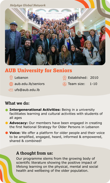 University for Seniors (UfS) at the American University of Beirut (AUB University for Seniors)